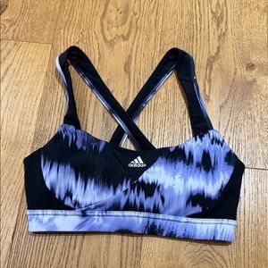 Adidas Women's Black and Purple Sports Bra